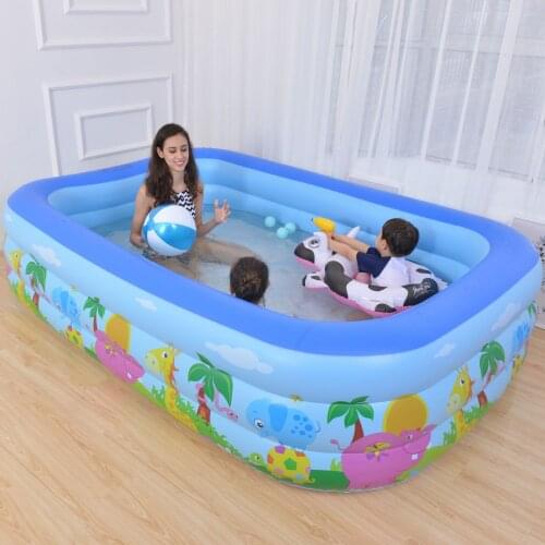 Inflatable Swim Center Family Lounge Pool Animal kids Rectangular 3 rings pool Childrens summer water play swim pool