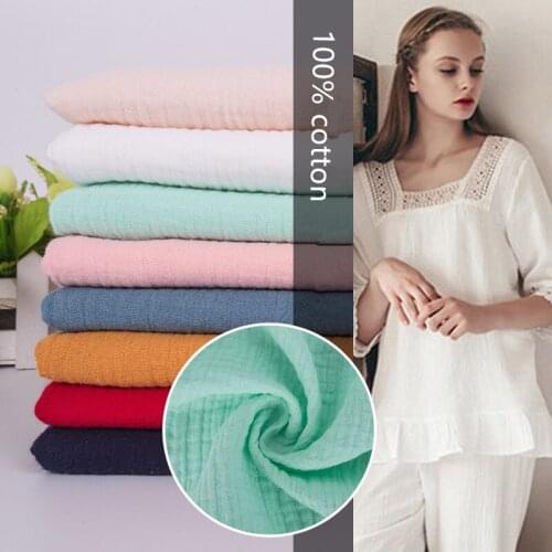 New Double 100% Cotton Crepe Fabric Breathable Fabric for Patchwork Quilting Baby Cloth Cribs Cushions Blanket Sewing Material