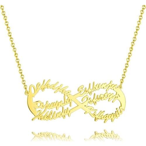 Noelia personalized Popular Custom Six Name Infinite Pendant Necklace Jewelry on Mothers Day Stainless Steel Gift for Women