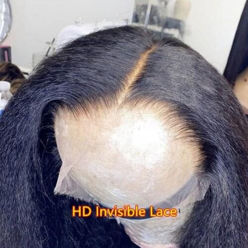 Sapphire Kinky Straight Brazilian HD Lace Front Human Hair Wigs 360 Lace Frontal Human Hair Wigs Pre-plucked Full Ends Baby Hair