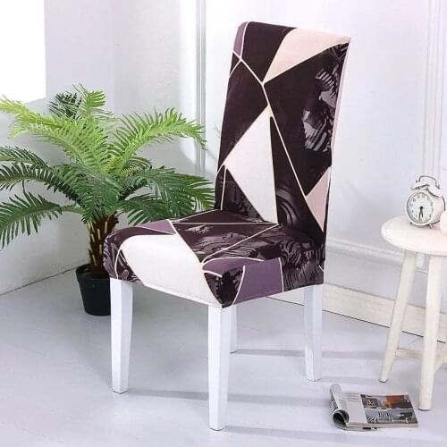 Simple dining chair covers geometric printed chair cover spandex covers for chair Comfortable stretch chair cover 1/2/4 pieces