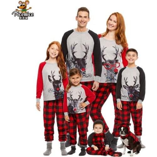 Christmas Dad Mum Children Pajamas Sets Family Matching Outfits Mother Daughter Father Son Pyjama Men Women Clothes Family Look