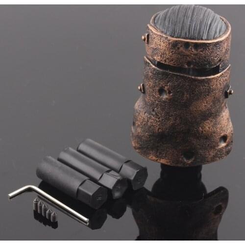 Retro Copper Ned Kelly Helmet Head Manual Transmission Stick Car Shift Gear Shift Knob Fits for Jeep BMW