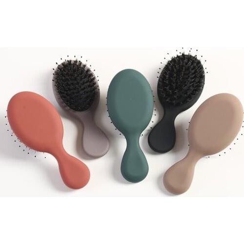 1PC Bristle Hair Brush Anti-static Non-slip Handle Hair Comb Head Scalp Massager Cute Mini Sized Comb Portable Air Cushion Comb