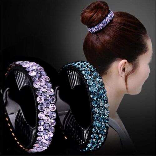 1PC Colorful Rhinestones Hairpin Women Nest Shape Bud Hair Clip Ponytail Holder Crystal Hair Claws Hair Accessories