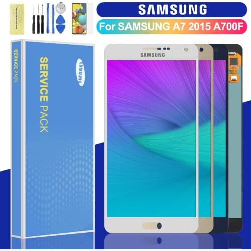 5.5'' Super AMOLED LCD Display For Samsung Galaxy A7 2015 A700 A700F LCD Display Touch Screen Digitizer Assembly Replacement