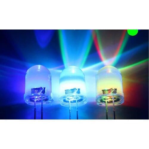 10MM RGB 7 color full color quick and slow flash LED Light Beads long leg