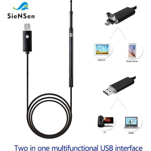 SienSen 5.5mm 2-in-1 Endoscope Ear Cleaning USB Visual Ear Spoon Earpick Otoscope Endoscope Borescope Mini Camera DDES03
