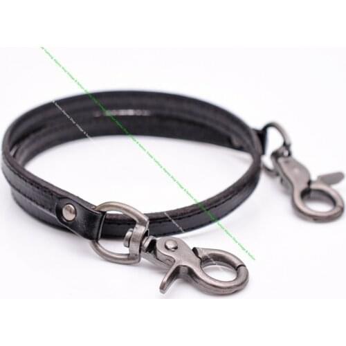 23.5" Quality Veg Black Cowhide Plain Leather Trucker HipHop Biker Key Jeans Wallet Chain Key Holder Trigger Hook Clasp