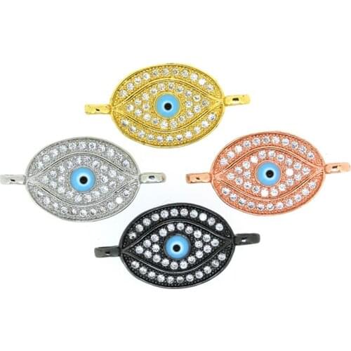 4pcs Wholesale New Style Necklace Bracelet Micro Pave CZ Pendants Connectors Metal Connectors For Jewelry Making