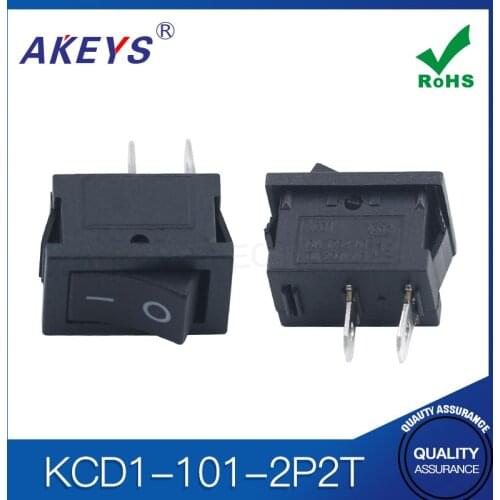 5PCS KCD1-116B-2P 2pins 2nd gear ship type switch reset off rocker switch