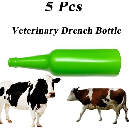 5PCS Plastic Feeding Drenching Veterinary Drug Dispenser Bottle Drencher Drench 500ML Livestock Cattle Sheep Horse Pig Donkey