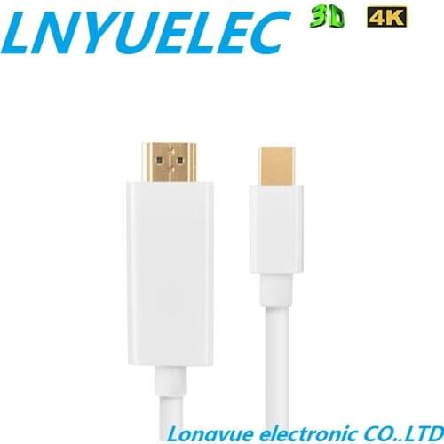 Display Mini DP to HDMI Cable Male to Male Adapter for Macbook Pro Air Projector Camera TV Support 4K*2K 3D 1080P