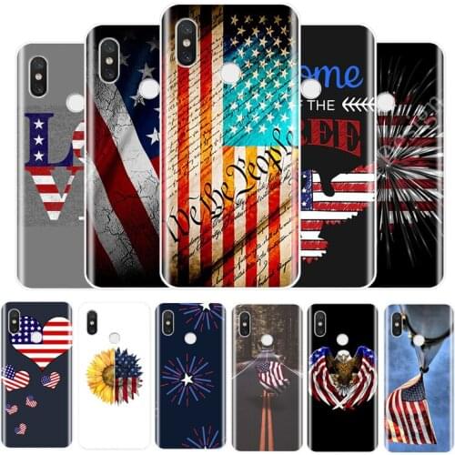 America USA Flag Soft Silicone Phone Case For Redmi 4 5 5A 6A 6pro 7 5PLUS NOTE 5 6 7 8 4X PRO
