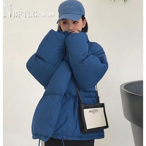 Burgundy Blue White Black Beige Colors Women Parkas Students Bf Style Female Coat