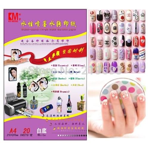 A4(210mm x 297mm) inkjet white color background water transfer printing paper 70PCS
