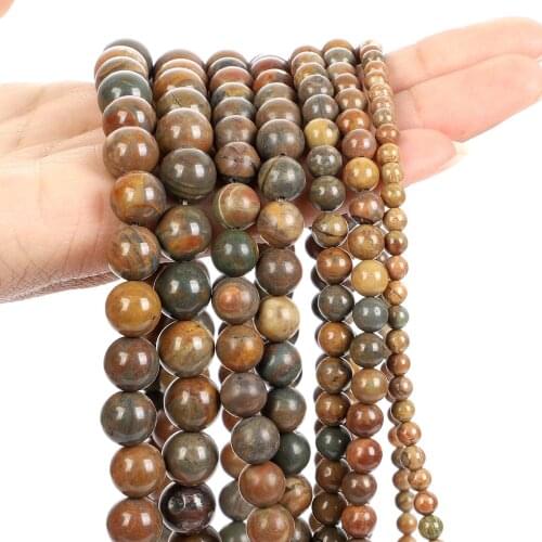 Natural Stone Beads Smooth Colorful Agates Round Loose Space Bead For Jewelry Making Bracelet Necklace DIY Strand 4/6/8/10/12MM