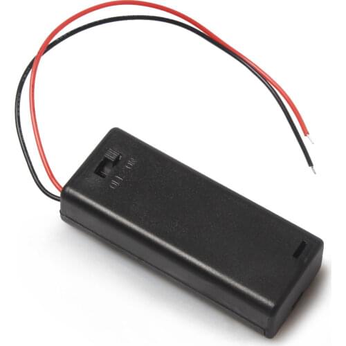 20PCS 2*AAA 3V Plastic Storage Holder Case NO/OFF With Cover Case For 2 X AA A Battery With Wire Lead