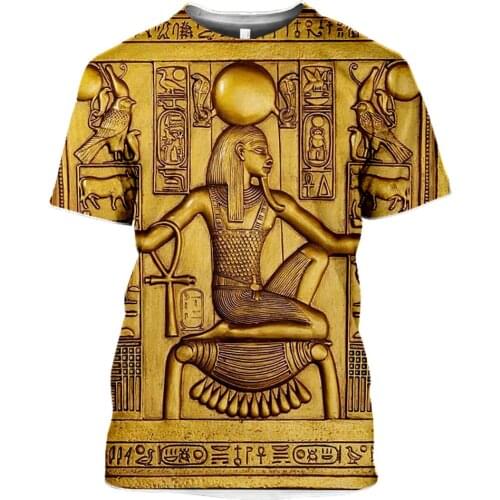 CLOOCL Men T-shirt Ancient Egypt Mythology 3D Print Pharaoh Short Sleeve Tee Shirts Harajuku Casual Unisex Tops