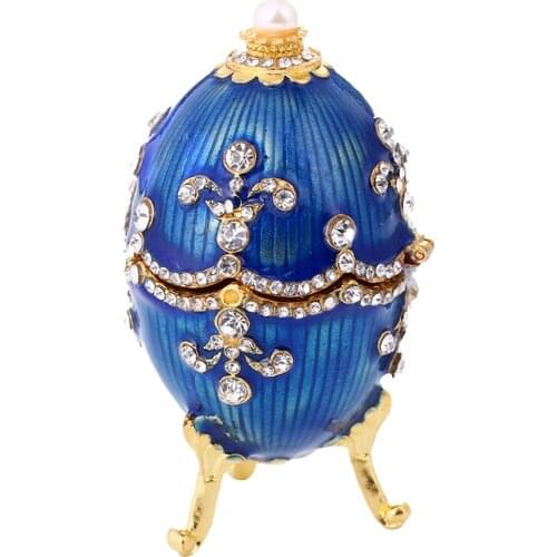 Crytsal Easter Faberge Egg Jewelry Box Woman Earrings Egg Case Design