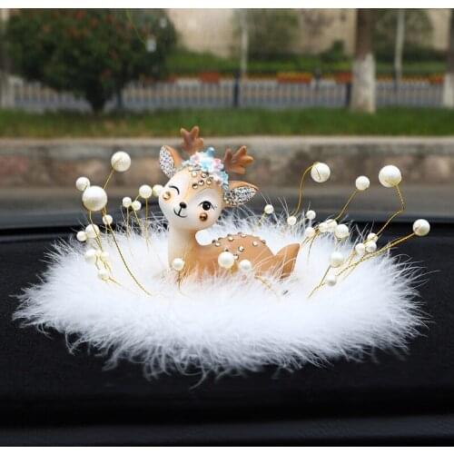 Elegant elk car decoration car decoration furniture decoration feather deer car decoration