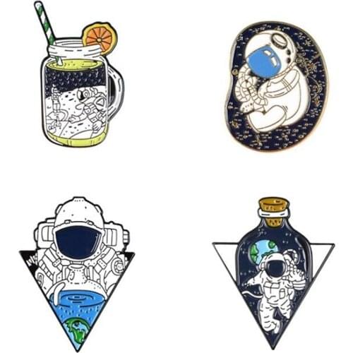 Astronaut Enamel Pin Badges On Backpack Cute Decorative Badges Brooches For Women Anime Lapel Pins Jewelry Badges For Clothes