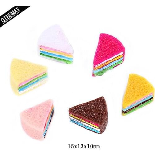 QIBU Cake Resin Mold Cute Sweet Planar Resin Crafts Accessories Handmade Hair bow Materials Party Accessories DIY Craft Supplies