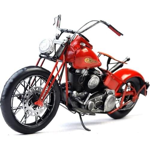 Metal Motorcycle Model, Creative Office Desktop Desk Table Decoration,The Red Motor Loves,Very, Photographic Props