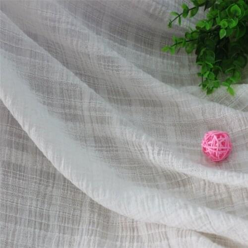 Cotton Crepe Jacquard Fabric White Striped Summer Cloth Sen Department of Pastoral Area