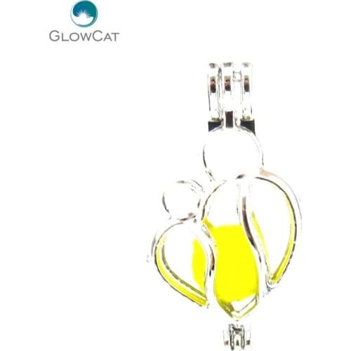 L586 5pcs/lot Bright Silver heart mom baby Pearl Beads Cage Pendant Locket Fairytale Party Essential Oil Diffuser