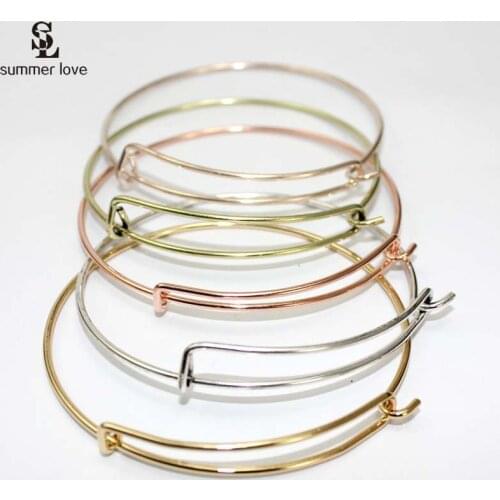 Hot Fashion Diy Jewelry Openable Wiring Bangle Women Adjustable Charm Expandable Bracelets Wholesale 10PCS Lot