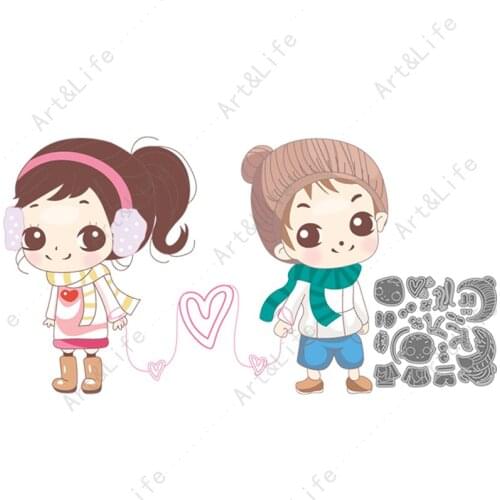 Sweetheart Girl and Boy Hot New Metal Cutting Dies Stencils for Making Scrapbook Album Birthday Paper Cards Embossing Cut Die