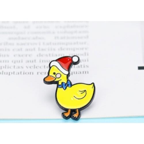 Cute Yellow duck Cartoon Metal Enamel Pins and Brooches for Women Men Lapel Pin Backpack Bags Hat Badge