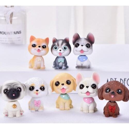 Miniature Dog Pug Teddy Puppy Figure Husky Figurines Bulldog Ornament Gnome Model Home Garden Decoration Accessories Craft Gift