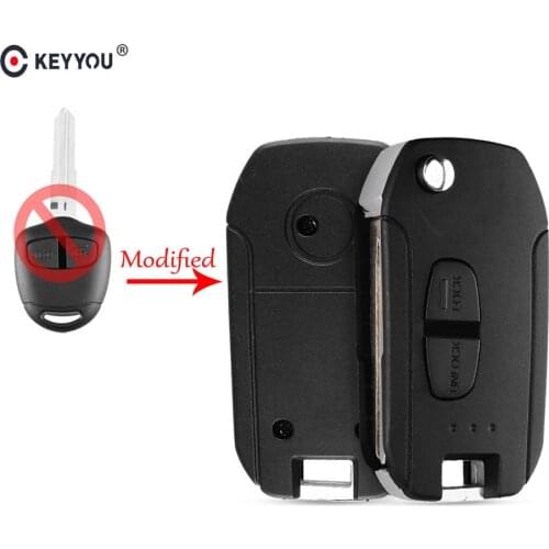 KEYYOU Modified For Mitsubishi Lancer EX Evolution Grandis Outlander Blank Key Shell Fob Cover Left Blade Flip Folding