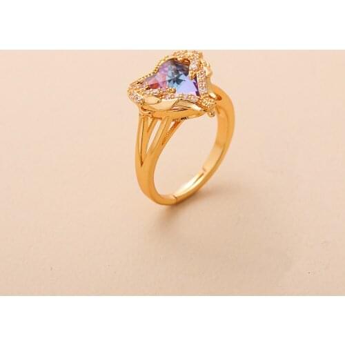 Fashion Retro Exquisite Gold Plated Opening Adjustable Ring Jewelry Engagement Wedding Gift Ring Female Cubic Zirconia Jewelry