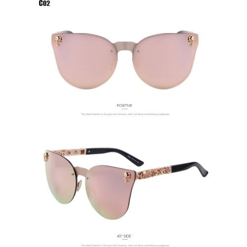 Fashion Women Gothic Eyewear Skull Frame Metal Temple Oculos de sol FM055