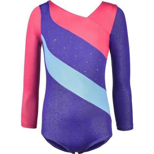 New Kids Long Sleeve Ballet Skate Gymnastics Leotards 4-8 Year Girls Gymnastic Body Suit justaucorps gymnastique fille