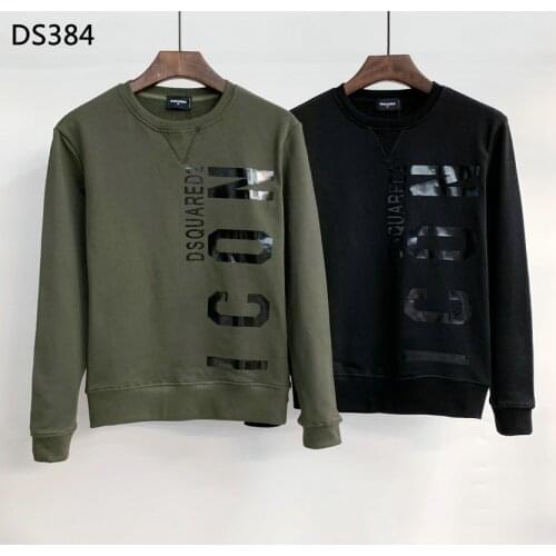 New Dsquared2 Mens Hip Hop Long Sleeve Cotton High Quality Women/Mens Clothes Crew Neck Printed Letter Street T-Shirt DS343