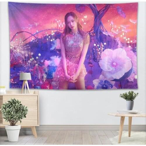 New Aespa GISELLE Tapestry Wall Hanging Home Decor Fashion Colorful Decor Printed Tapestry Bedroom Carpet Bed Sheets 0512