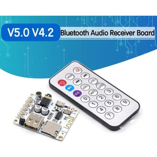 V5.0 V4.2 Bluetooth Audio Receiver board with USB TF card Slot decoding playback preamp output 5V Wireless Stereo Music Module