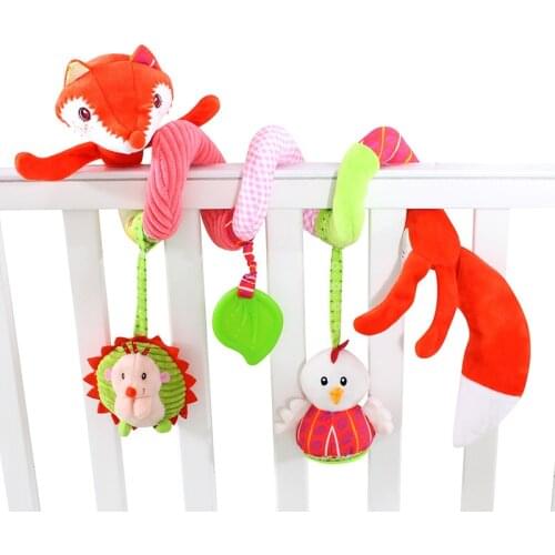 Baby Toys Animal Cute Fox Newborn Infant Baby Plush Toys Bed Stroller Car Hanging Playing Toy Musical Kids Rattles