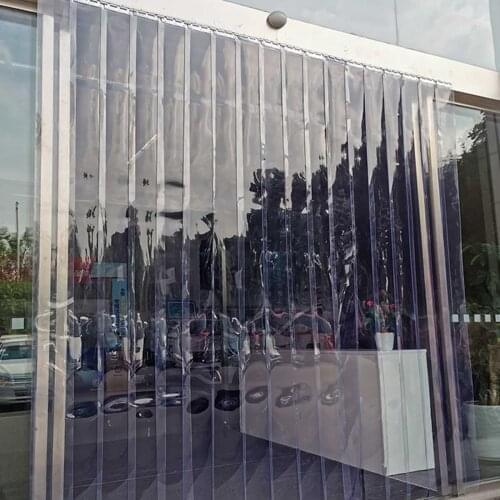 6 Sizes PVC Strip Curtain Freezer Room Door Strip Screws Kit Hanging Rail Transparent Curtains Dust Windproof Heat Insulation