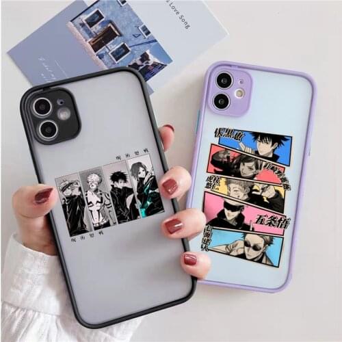 Jujutsu Kaisen Gojo Satoru Clear Phone Case For iPhone 12 Pro MAX 11 XR XS SE2020 X 7 8 6Plus Cute Anime Hard Matte Cover Fundas