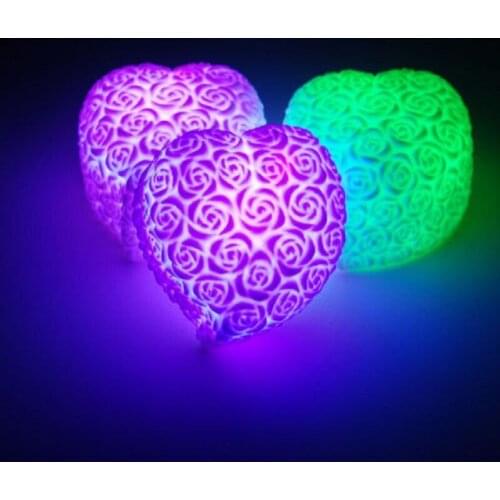 RGB Love Heart Shape LED Light Lamp Wedding Valentine Party Decoration Gift 5pcs