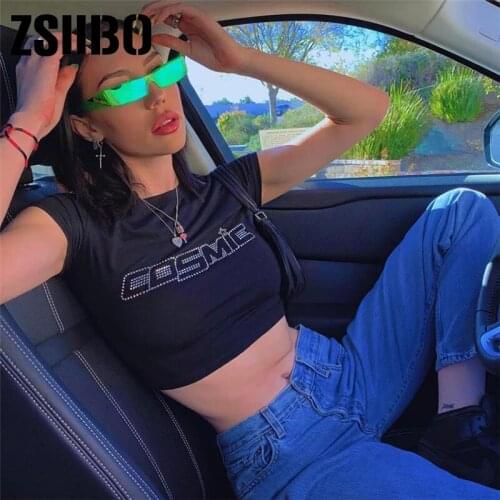 Korte Mouwen letter Print Sexy Ctop top Vrouwen Mode Streetwear Party Club Vrouwelijke t-shirt clothes vintage tshirt shirt tee