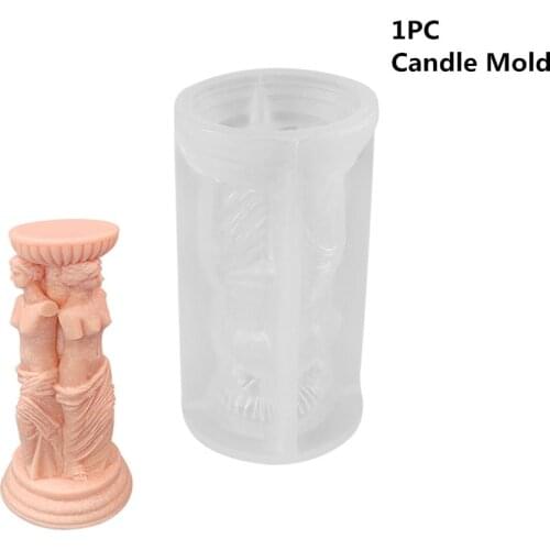 3D DIY Candle Roman Column Silicone Mold Venus Goddess Aromatherapy Candle Mold Plaster Mold Cake Decorating Tools
