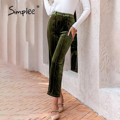 Женские бархатные брюки SIMPLEE China At AliExpress