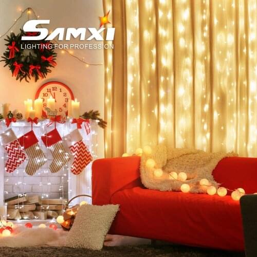 LED Christmas Decoration Curtain Light Garden Wedding Garland Bedroom Decor Holiday String Light With Hook Fairy Light For Home