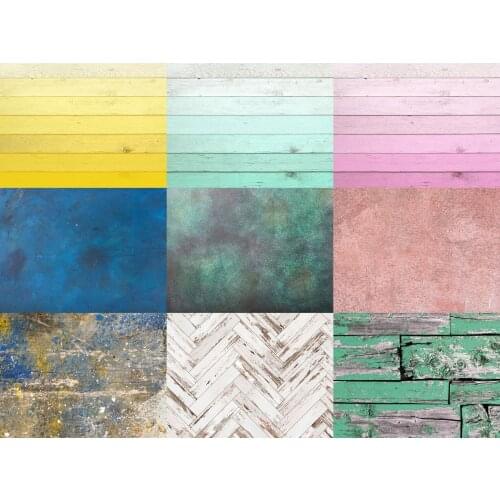 Floordrop Ombre Pink Wood Photography Backdrop Turqouise Sponge Painted Light Brown Retro Newborn Wooden Background Photography